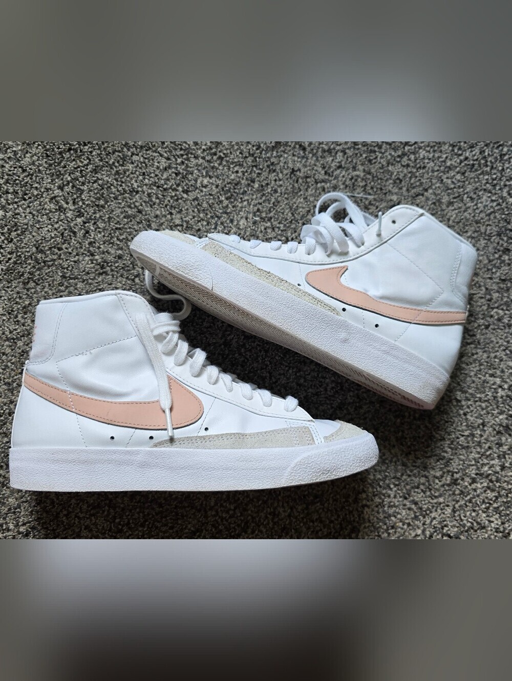 Nike Blazer Mid '77 Vintage White Pink Oxford Sneakers Size 9.5